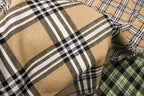 Camel Tartan Jacquard Fabric with Stretch Knit