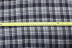 Navy White Check Fabric Tartan Dressmaking