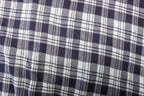 Navy White Check Fabric Tartan Dressmaking