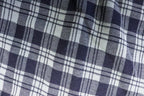 Navy White Check Fabric Tartan Dressmaking