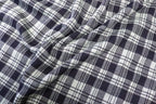 Navy White Check Fabric Tartan Dressmaking