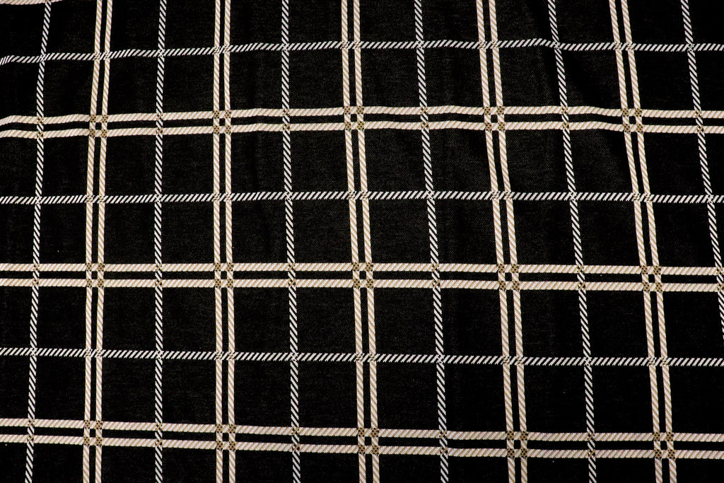 Black White Check Fabric Camel Accents Tartan