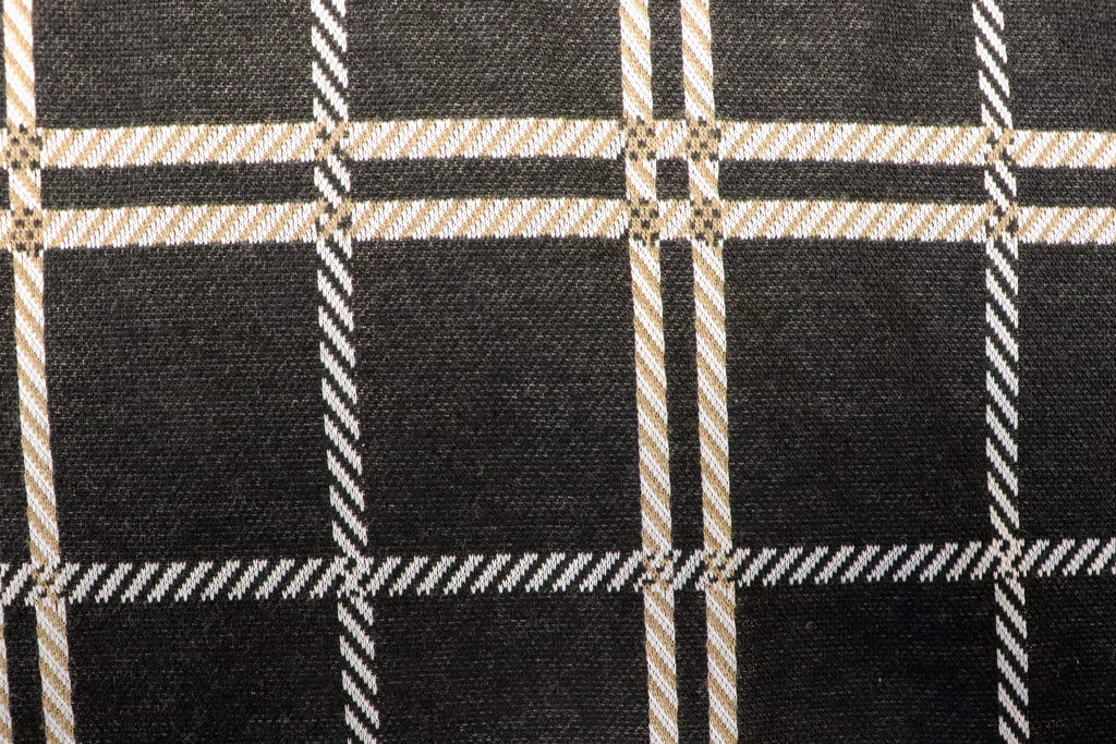 Black White Check Fabric Camel Accents Tartan