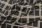 Black White Check Fabric Camel Accents Tartan