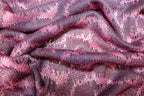 Pink Glitter Lurex Fabric Abstract Wave All Way Stretch
