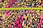 Pink Multicolour Leopard Fleece Fabric Wavy Animal Print