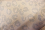 Golden Leopard Fleece Fabric Pink Black Spots with Stretch