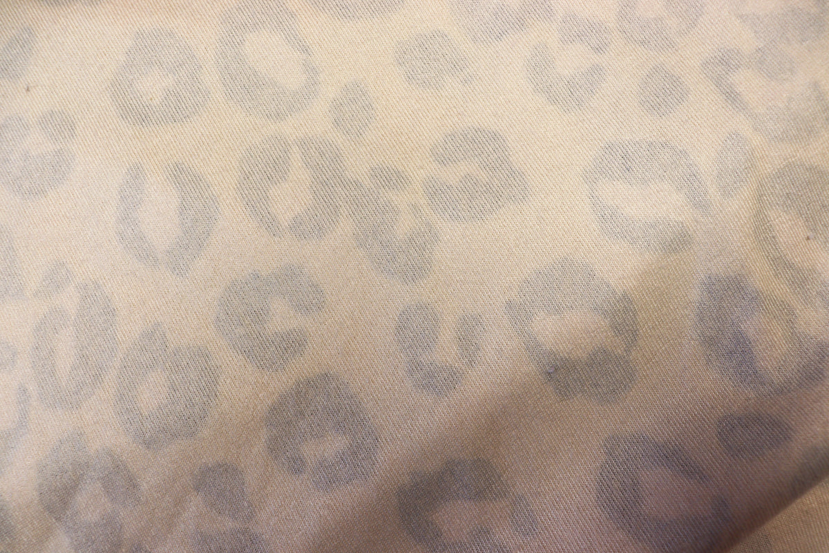Golden Leopard Fleece Fabric Pink Black Spots with Stretch