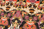Gold Pink Leopard Jacquard Fabric Brocade Diamond Stretch