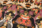 Gold Pink Leopard Jacquard Fabric Brocade Diamond Stretch