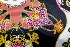 Gold Pink Leopard Jacquard Fabric Brocade Diamond Stretch