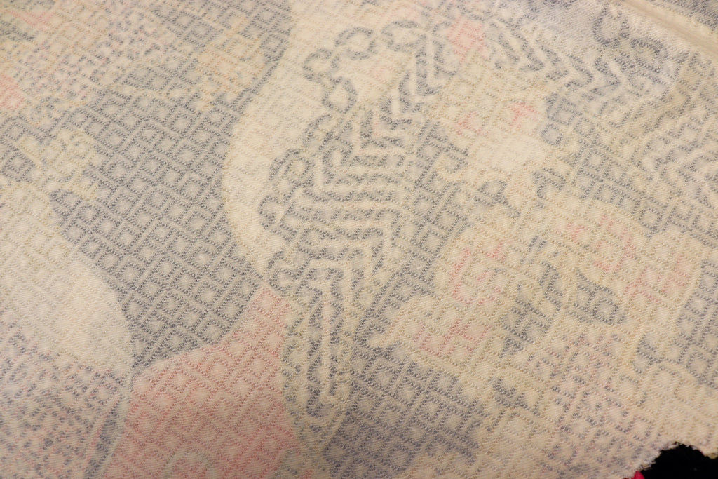 Gold Pink Leopard Jacquard Fabric Brocade Diamond Stretch