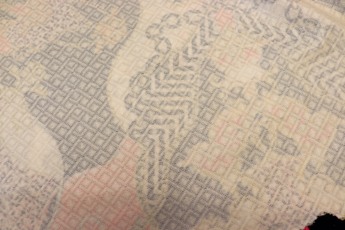 Gold Pink Leopard Jacquard Fabric Brocade Diamond Stretch