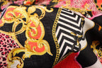 Gold Pink Leopard Jacquard Fabric Brocade Diamond Stretch