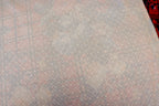 Red Tartan Floral Jacquard Fabric Diamond Stretch Rose Design