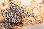 Animal Brocade Jacquard Fabric Gold Pink Diamond Stretch