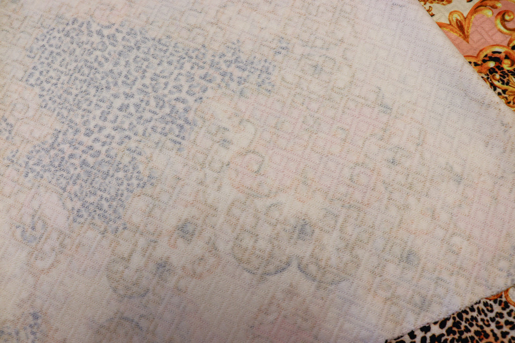 Animal Brocade Jacquard Fabric Gold Pink Diamond Stretch