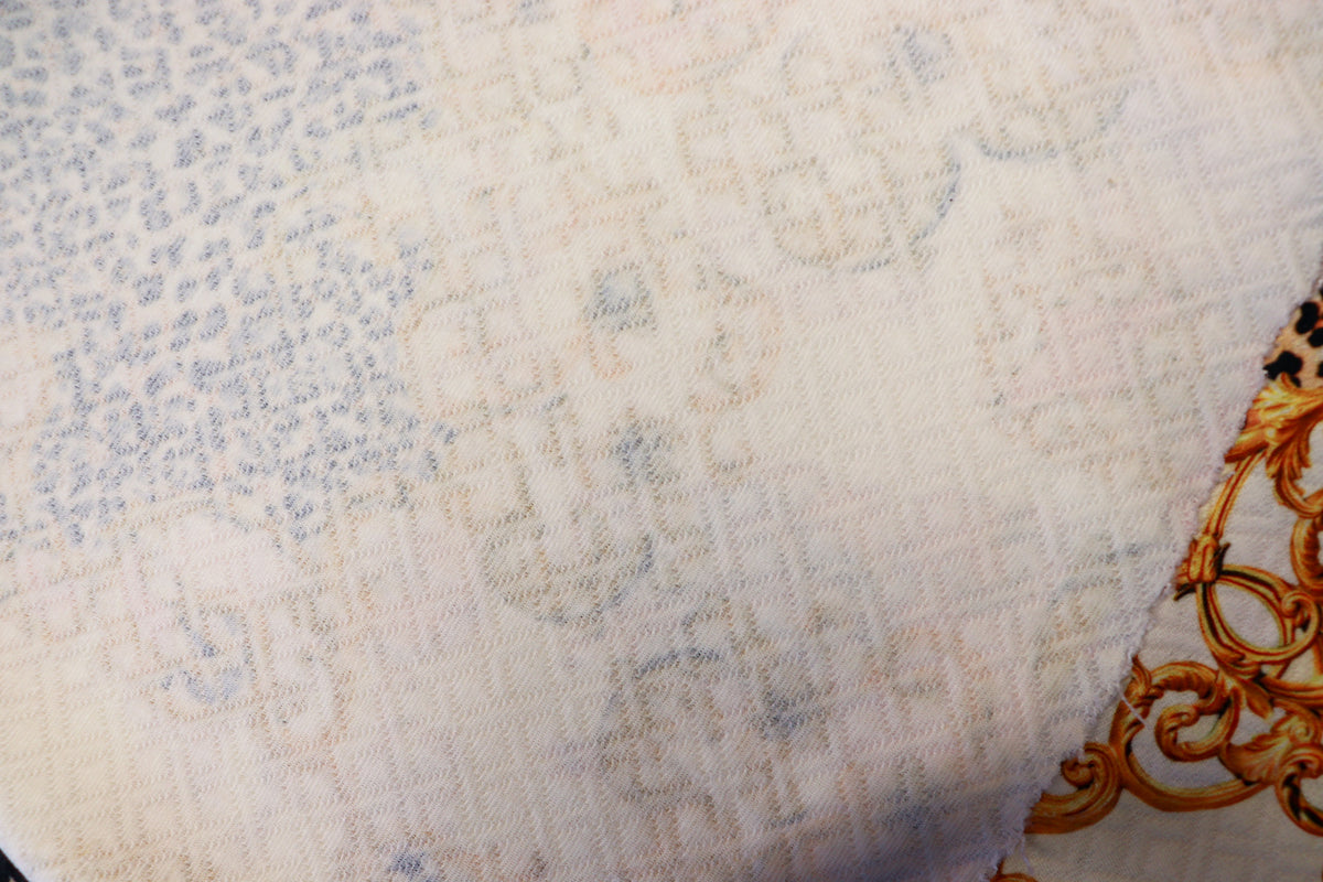 Animal Brocade Jacquard Fabric Gold Pink Diamond Stretch
