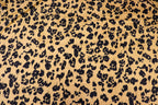 Camel Leopard Fleece Fabric Black Spots with Stretch