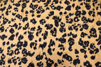 Camel Leopard Fleece Fabric Black Spots with Stretch