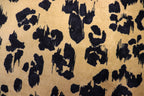 Camel Leopard Fleece Fabric Black Spots with Stretch