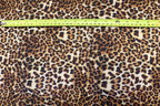 Leopard Print Rib Jersey Fabric Golden Brown Stretch Knit
