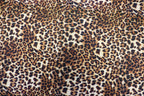 Leopard Print Rib Jersey Fabric Golden Brown Stretch Knit