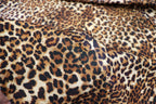 Leopard Print Rib Jersey Fabric Golden Brown Stretch Knit