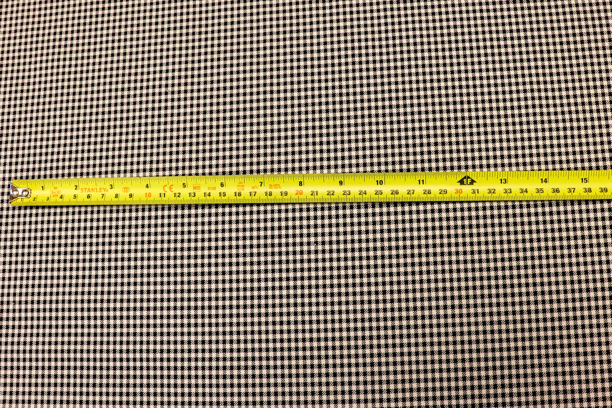 Black White Check Bengaline Fabric with 2-Way Stretch