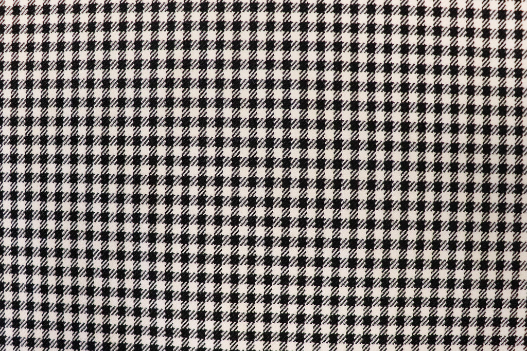 Black White Check Bengaline Fabric with 2-Way Stretch