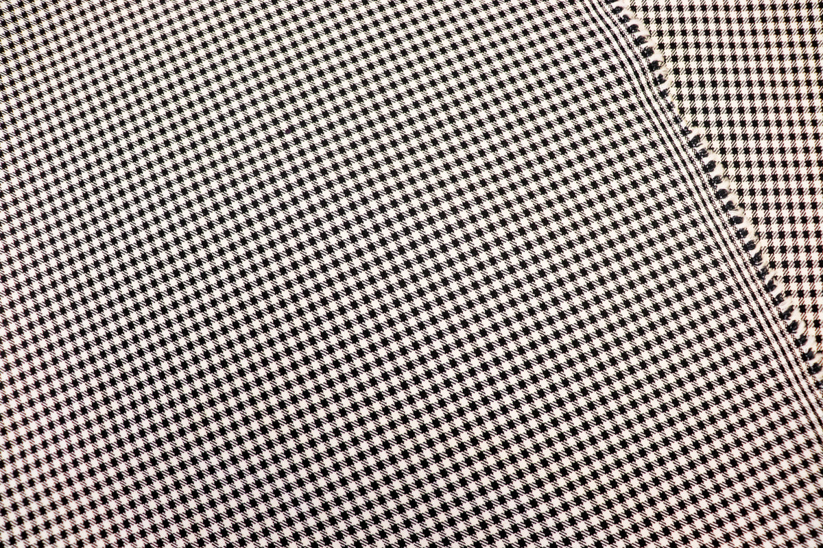 Black White Check Bengaline Fabric with 2-Way Stretch