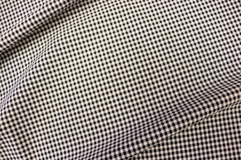 Black White Check Bengaline Fabric with 2-Way Stretch