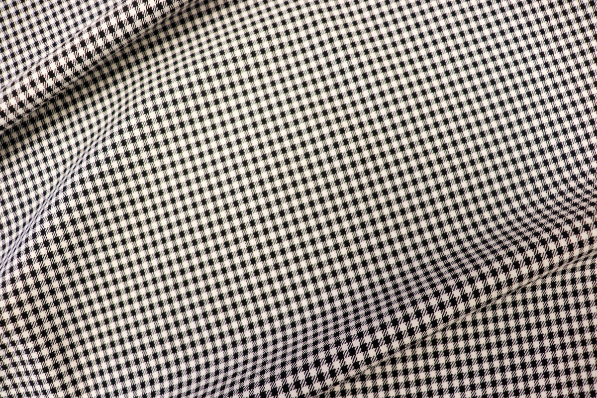 Black White Check Bengaline Fabric with 2-Way Stretch