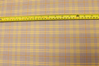 Grey Tartan Bengaline Fabric Yellow Orange Lines