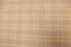 Grey Tartan Bengaline Fabric Yellow Orange Lines