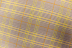 Grey Tartan Bengaline Fabric Yellow Orange Lines