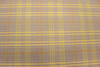 Grey Tartan Bengaline Fabric Yellow Orange Lines