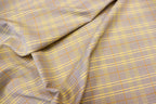 Grey Tartan Bengaline Fabric Yellow Orange Lines
