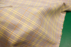 Grey Tartan Bengaline Fabric Yellow Orange Lines