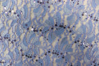 Light Blue Floral Lace Fabric with Sequins