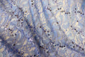 Light Blue Floral Lace Fabric with Sequins