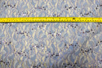 Light Blue Floral Lace Fabric with Sequins