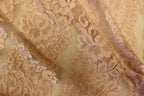 Blush Pink Floral Mesh Lace Fabric Striped Flower Design