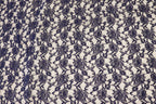 Navy Floral Mesh Lace Fabric Large Flower Design