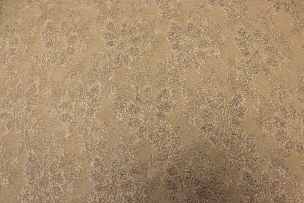 Ivory Glitter Lace Fabric Floral Mesh with Lurex