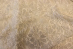 Ivory Glitter Lace Fabric Floral Mesh with Lurex