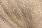 Ivory Glitter Lace Fabric Floral Mesh with Lurex
