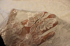 Ivory Glitter Lace Fabric Floral Mesh with Lurex