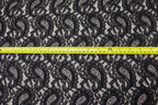 Black Paisley Lace Mesh Fabric with Light Stretch
