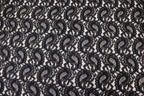 Black Paisley Lace Mesh Fabric with Light Stretch